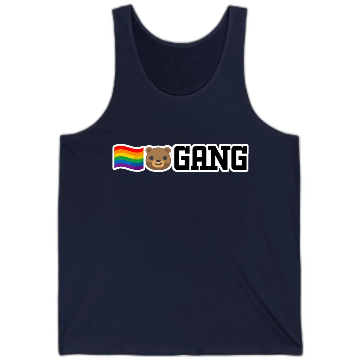 Bear Gang Pride Rainbow Tank in Navy