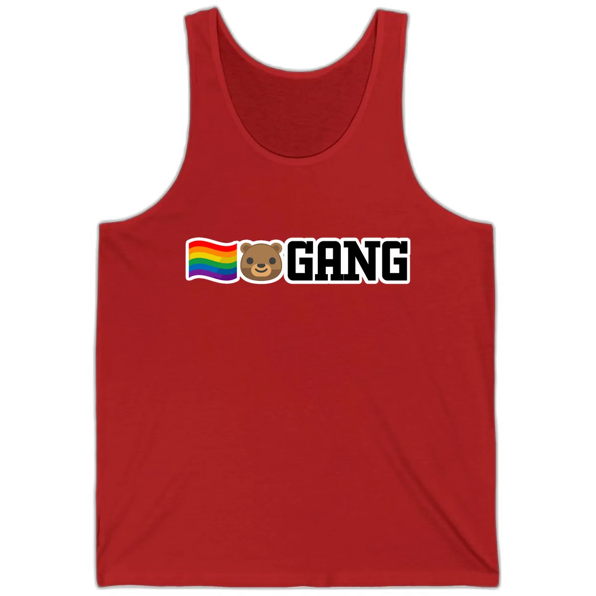 Bear Gang Pride Rainbow Tank in Red