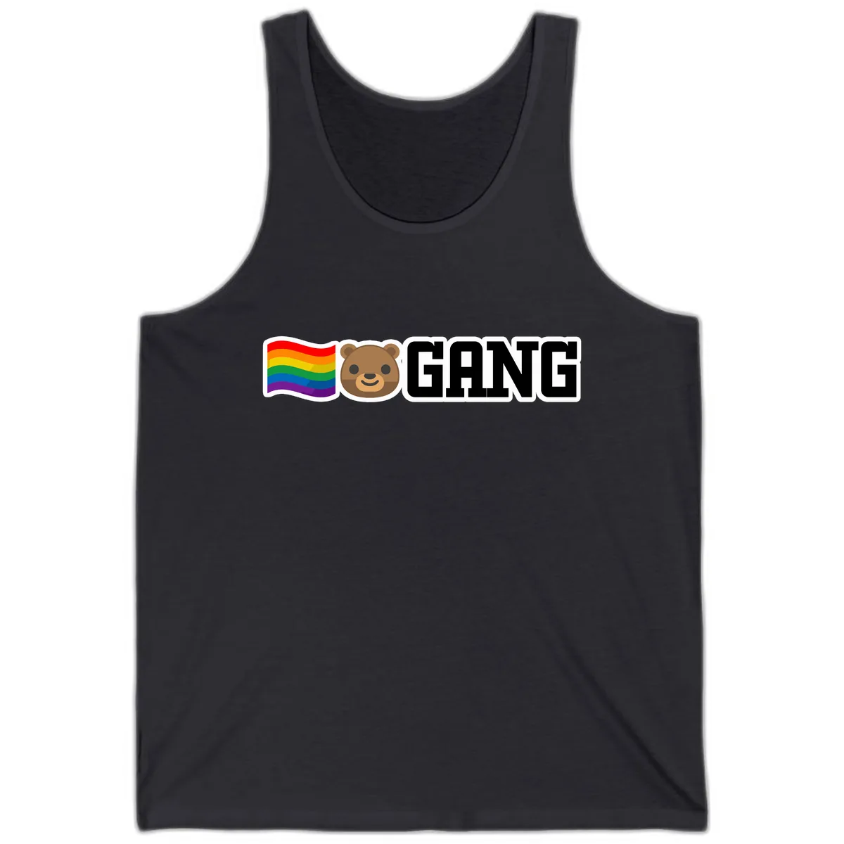 Bear Gang Pride Rainbow Tank in Dark Grey