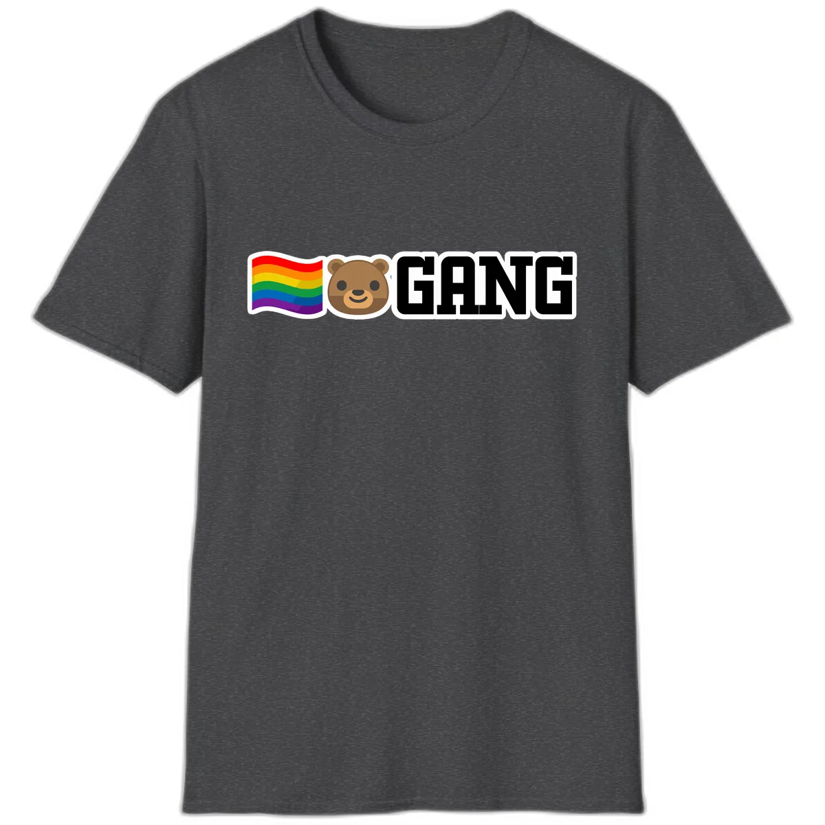 Bear Gang Pride Rainbow T-Shirt in Dark Heather