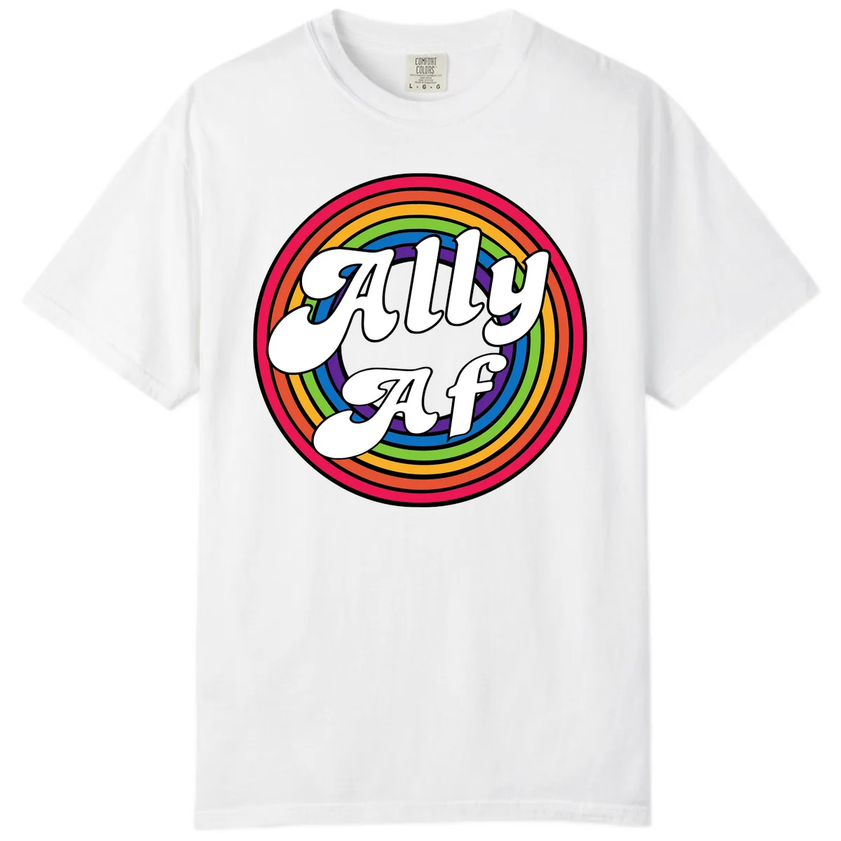 Ally AF Rainbow Pride Comfort Color in White