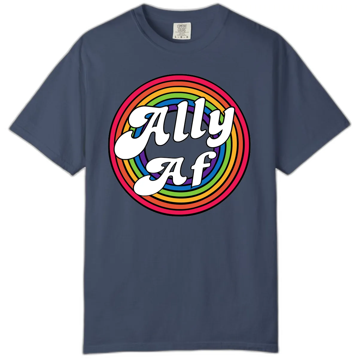 Ally AF Rainbow Pride Comfort Color in Midnight