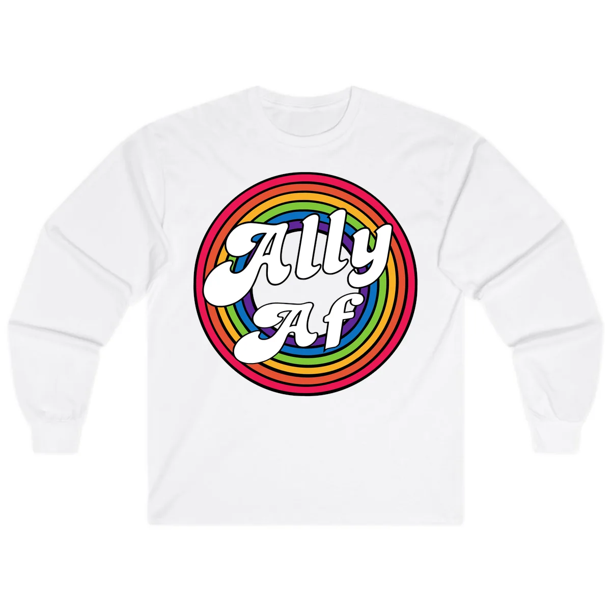 Ally AF Rainbow Pride Long Sleeve in White
