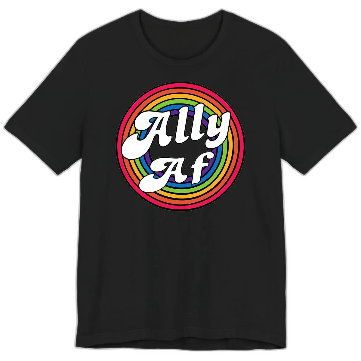 Ally AF Rainbow Pride Premium T-Shirt in Black