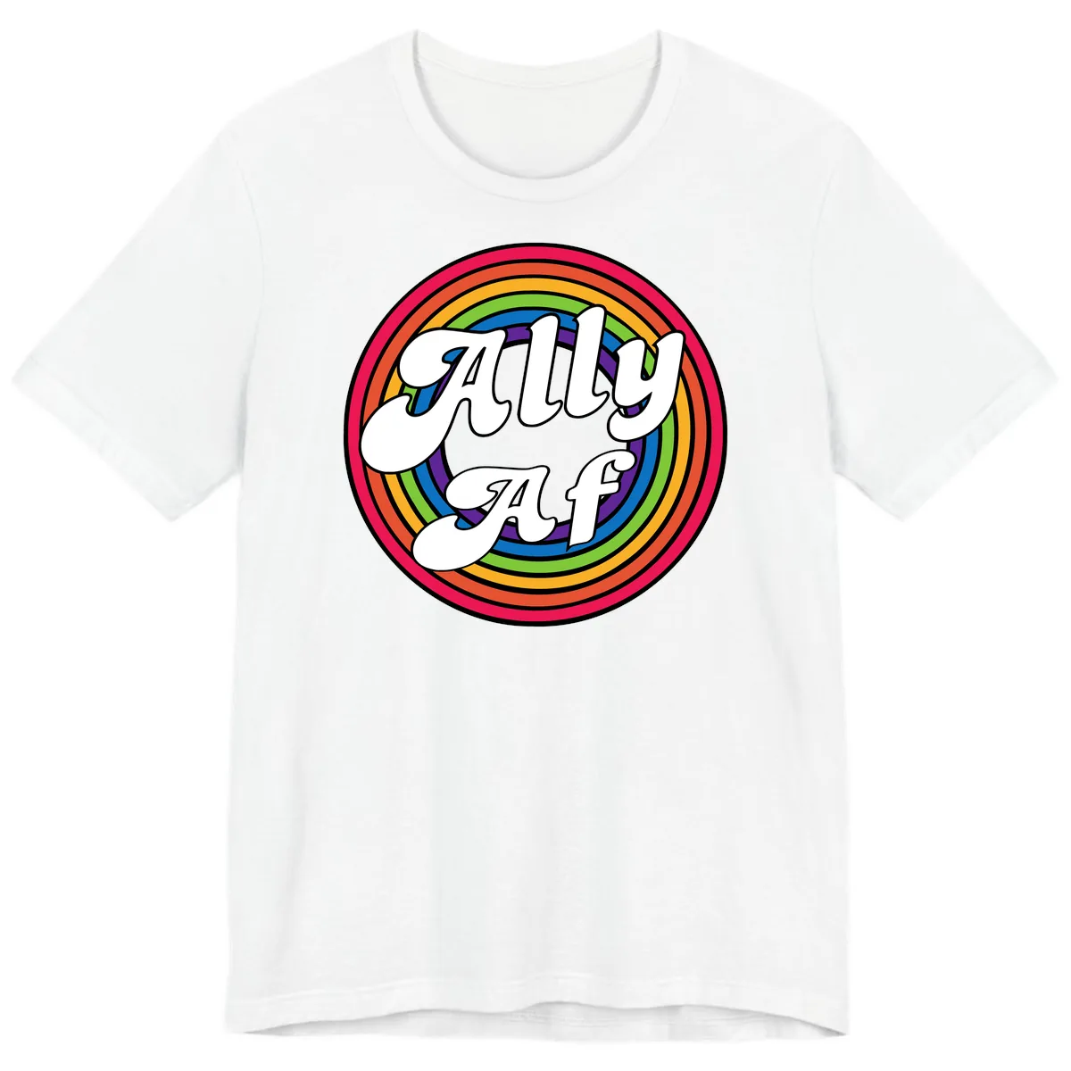 Ally AF Rainbow Pride Premium T-Shirt in White