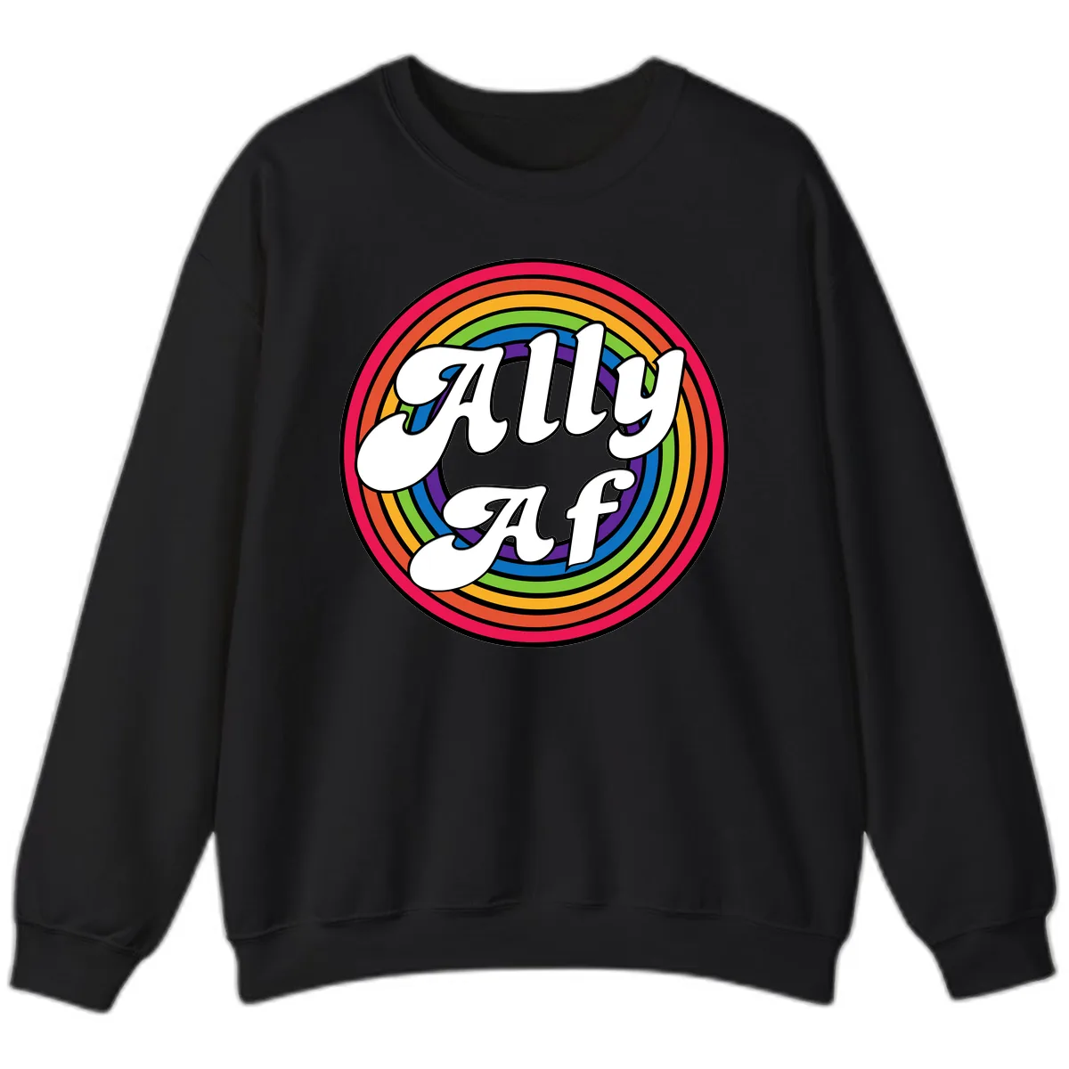 Ally AF Rainbow Pride Sweatshirt in Black