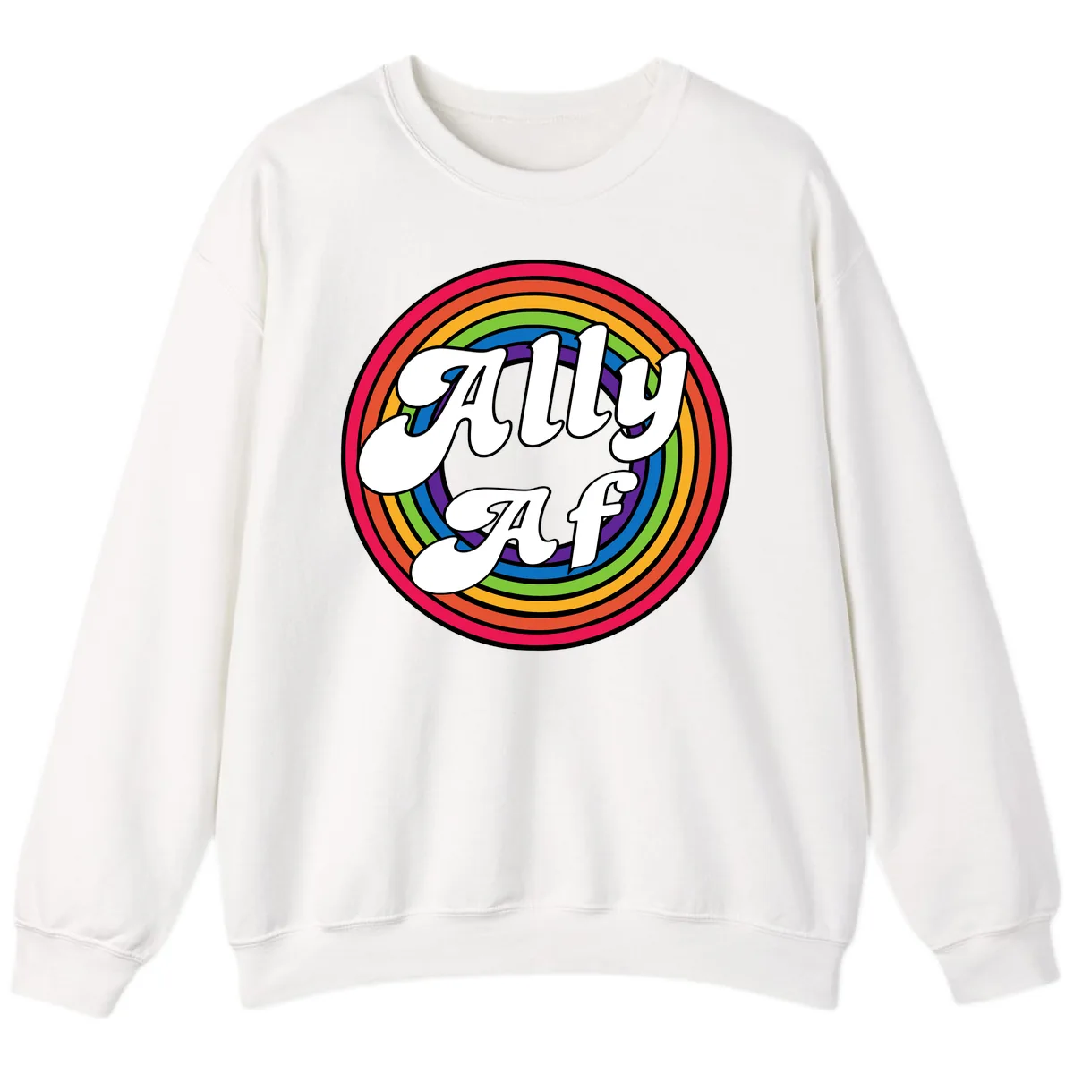 Ally AF Rainbow Pride Sweatshirt in White