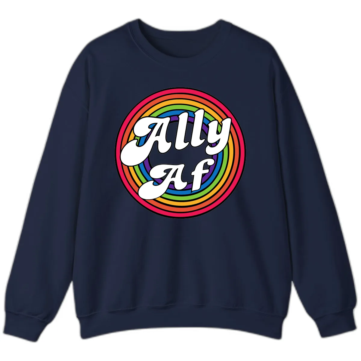 Ally AF Rainbow Pride Sweatshirt in Navy