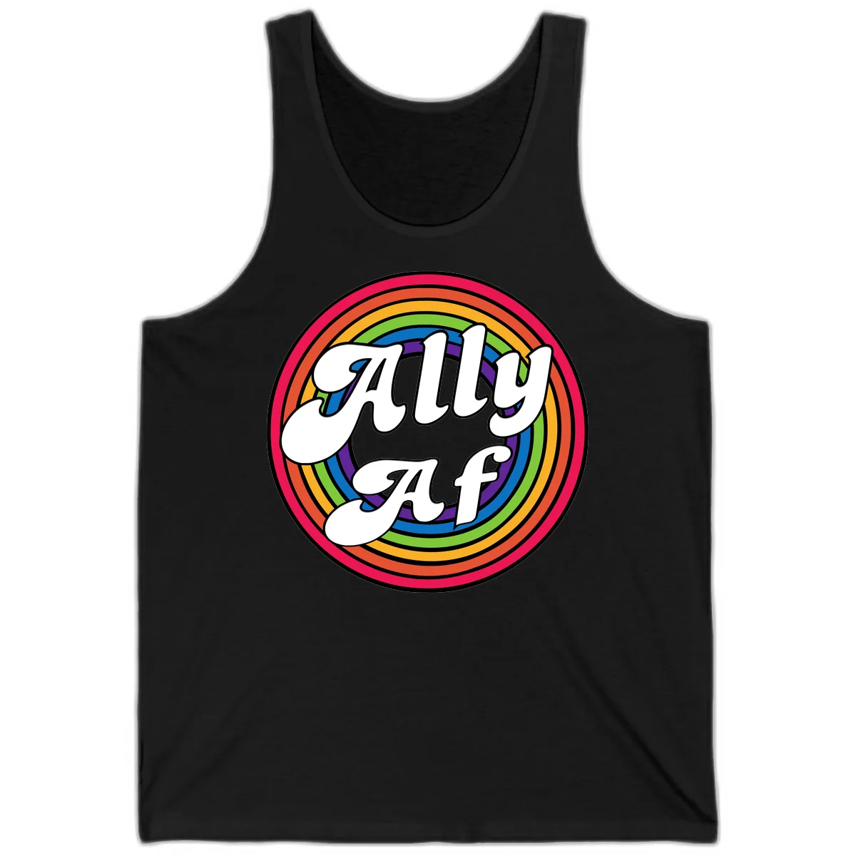 Ally AF Rainbow Pride Tank in Black
