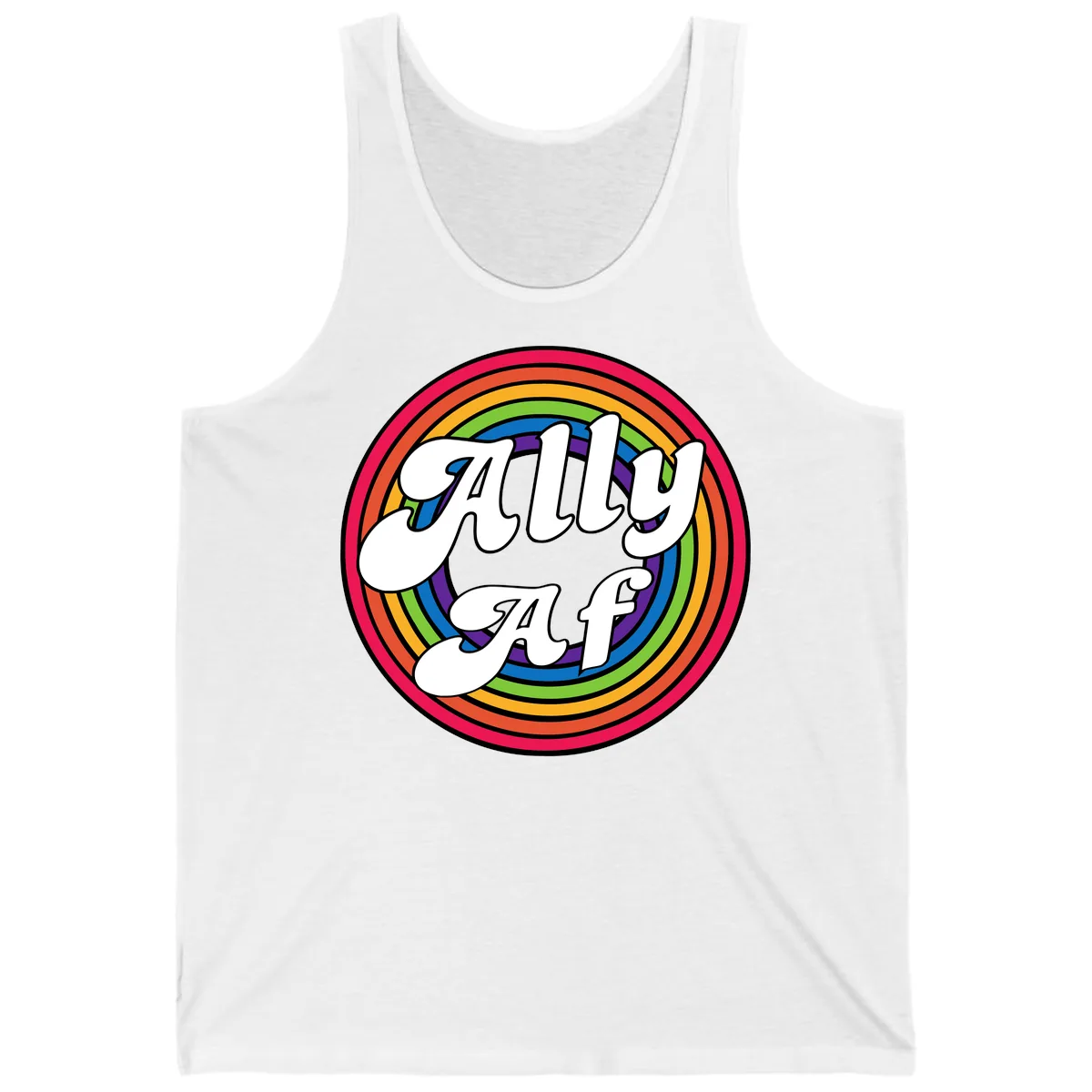 Ally AF Rainbow Pride Tank in White