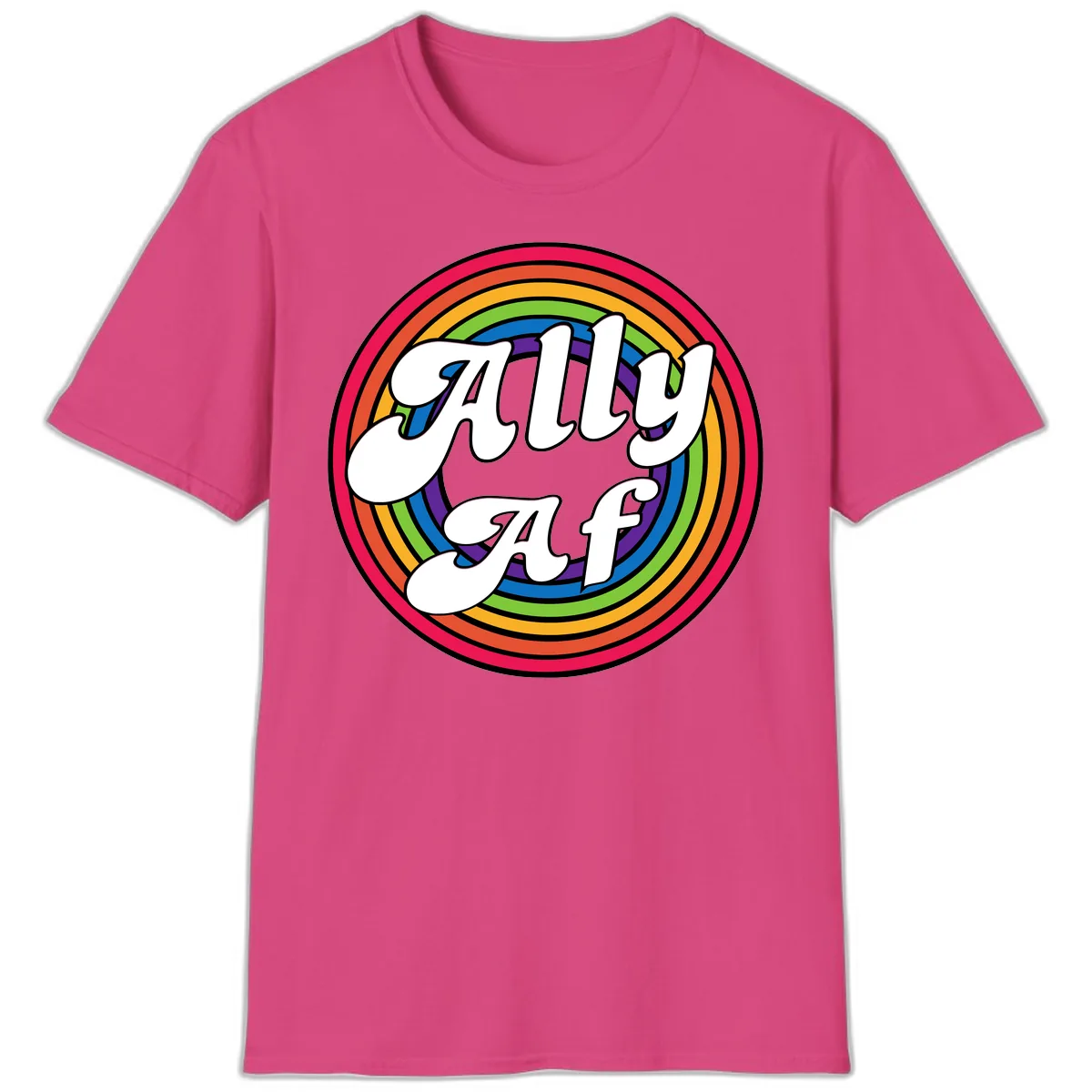Ally AF Rainbow Pride T-Shirt in Heliconia