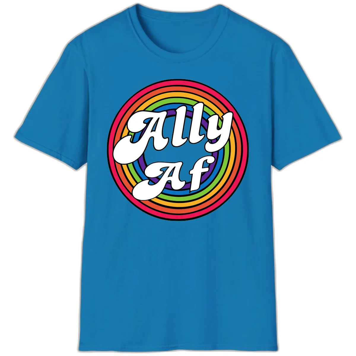 Ally AF Rainbow Pride T-Shirt in Sapphire