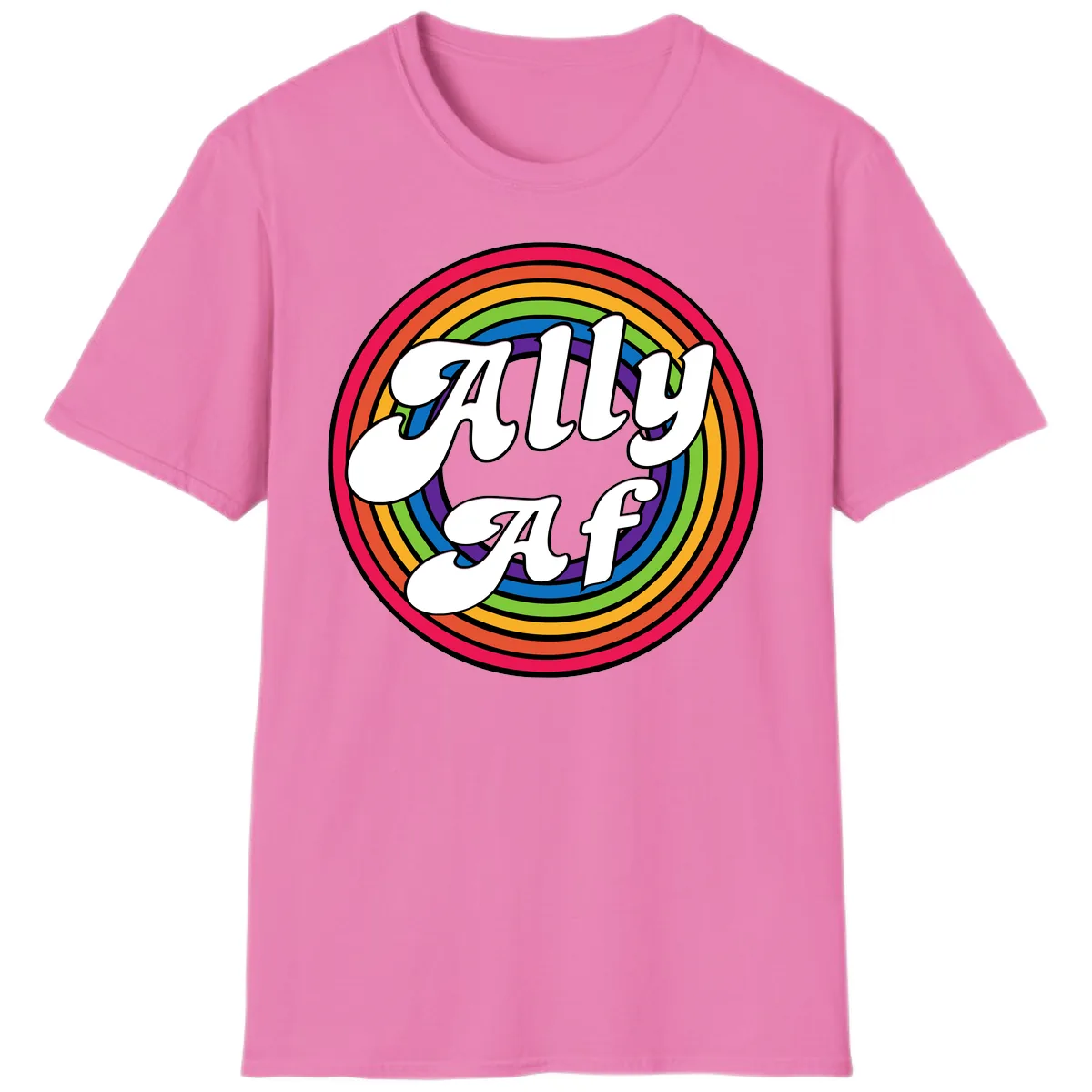 Ally AF Rainbow Pride T-Shirt in Azalea