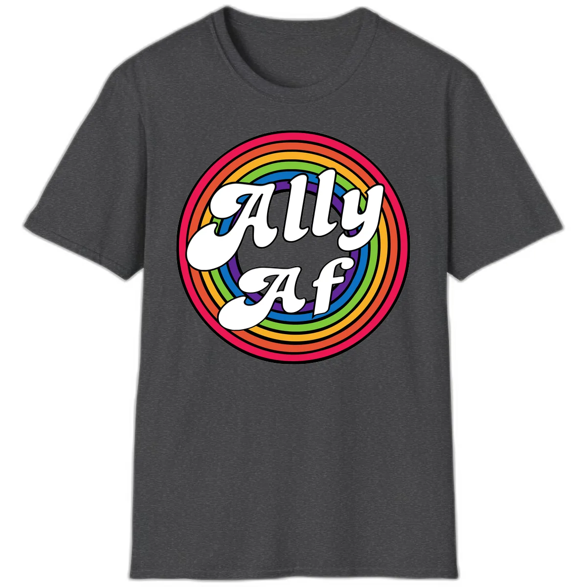 Ally AF Rainbow Pride T-Shirt in Dark Heather