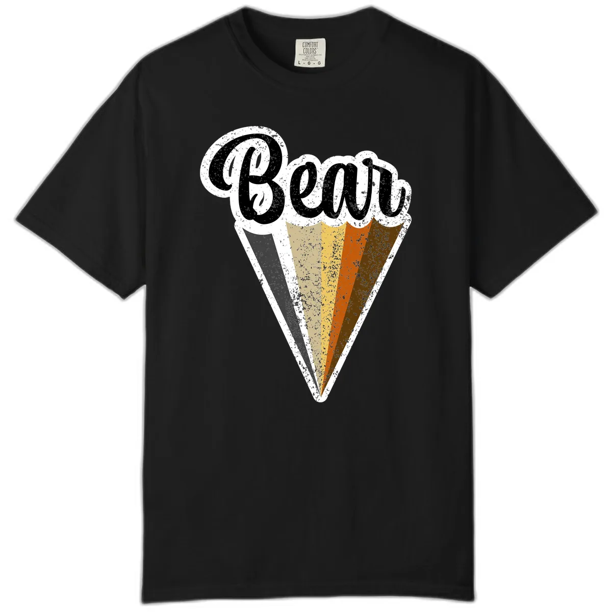 Retro Neapolitan Ice Cream Cone Comfort Color in Black