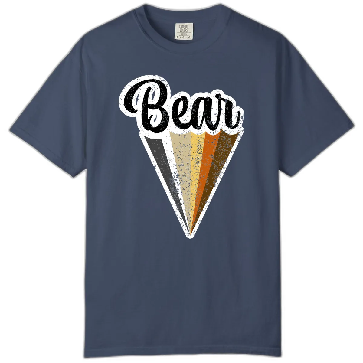 Retro Neapolitan Ice Cream Cone Comfort Color in Midnight