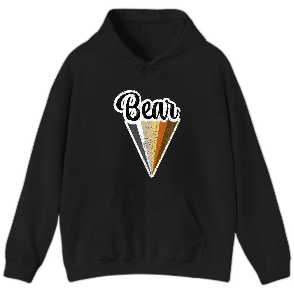 Retro Neapolitan Ice Cream Cone Hoodie in Black