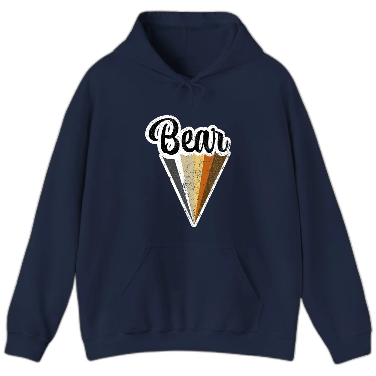 Retro Neapolitan Ice Cream Cone Hoodie in Navy