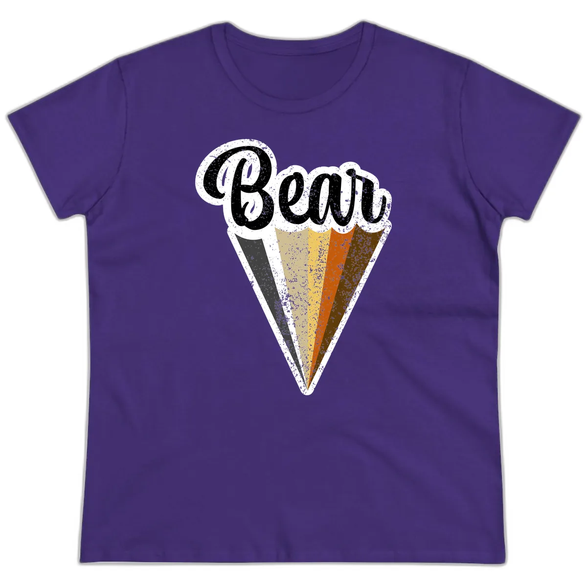 Retro Neapolitan Ice Cream Cone Ladies Tee in Purple