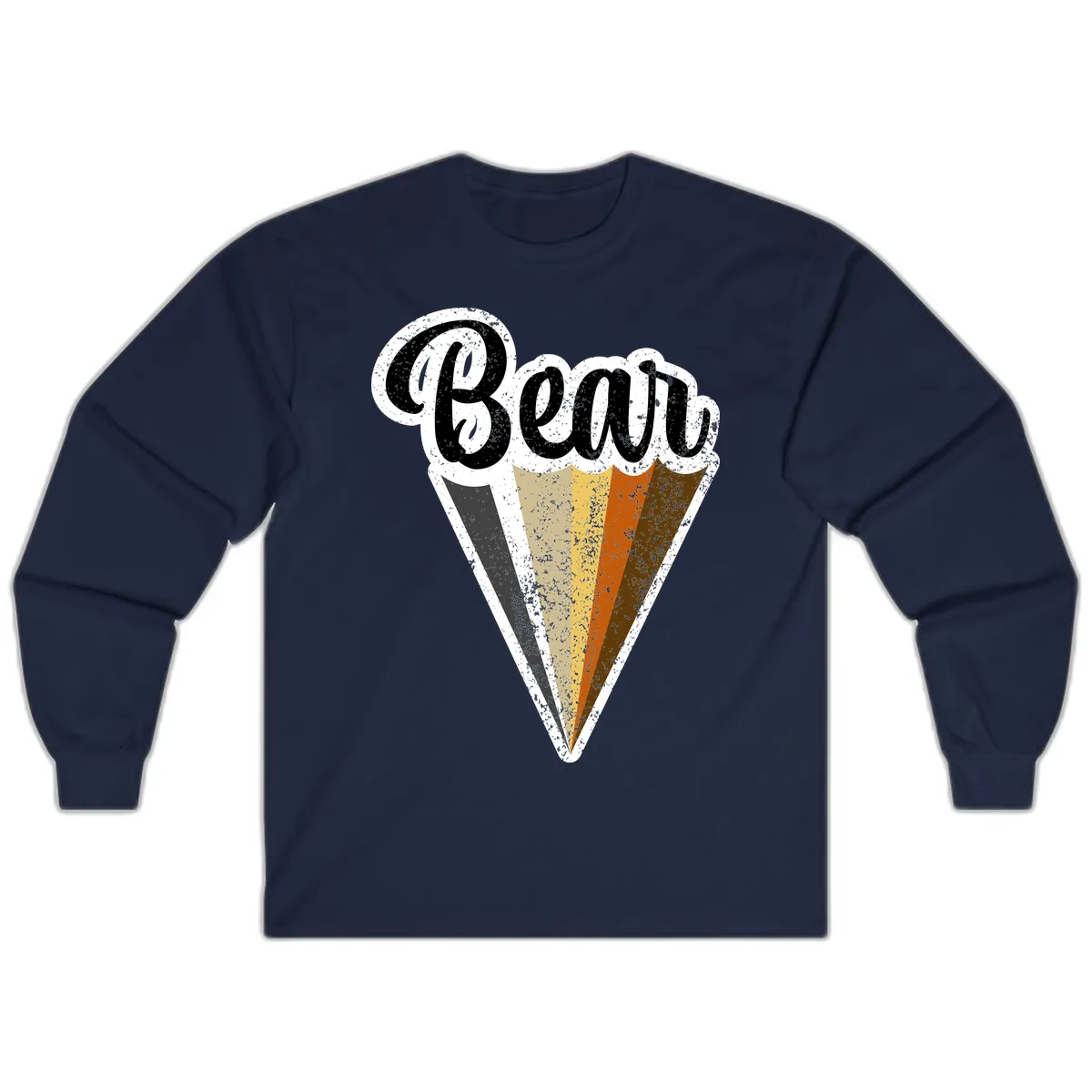 Retro Neapolitan Ice Cream Cone Long Sleeve in Navy