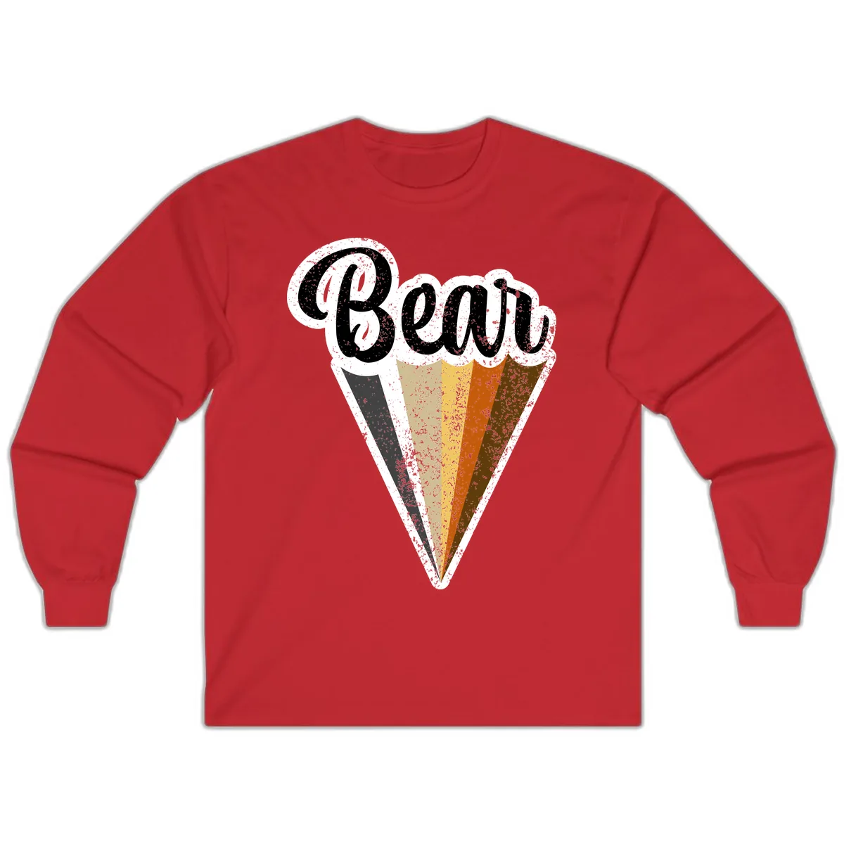 Retro Neapolitan Ice Cream Cone Long Sleeve in Red