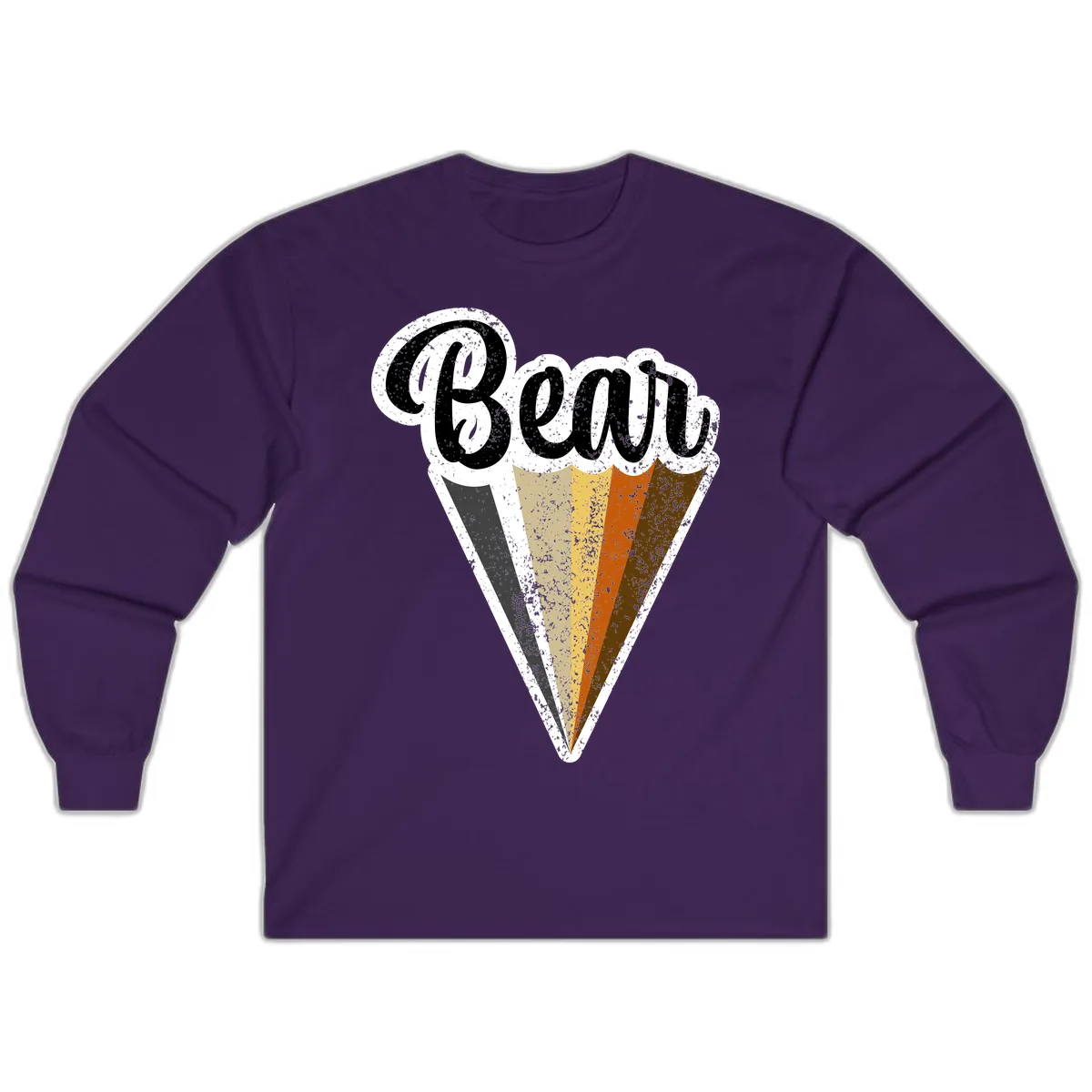 Retro Neapolitan Ice Cream Cone Long Sleeve in Purple