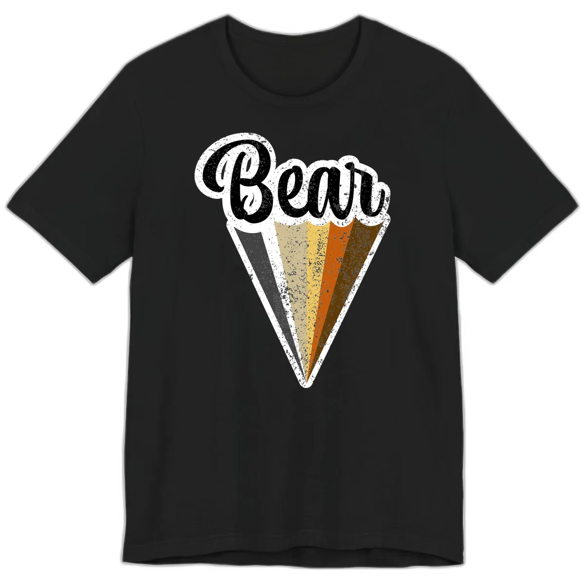 Retro Neapolitan Ice Cream Cone Premium T-Shirt in Black