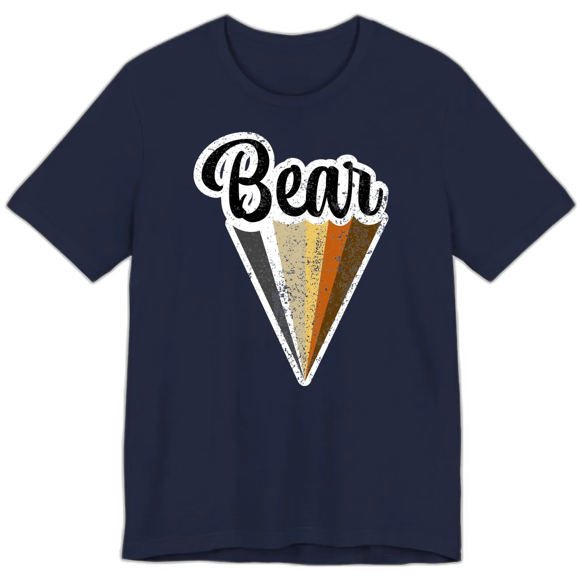 Retro Neapolitan Ice Cream Cone Premium T-Shirt in Navy