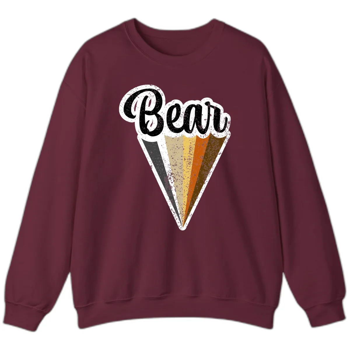 Retro Neapolitan Ice Cream Cone Sweatshirt in Maroon