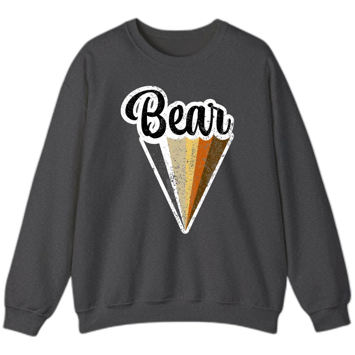 Retro Neapolitan Ice Cream Cone Sweatshirt in Dark Heather