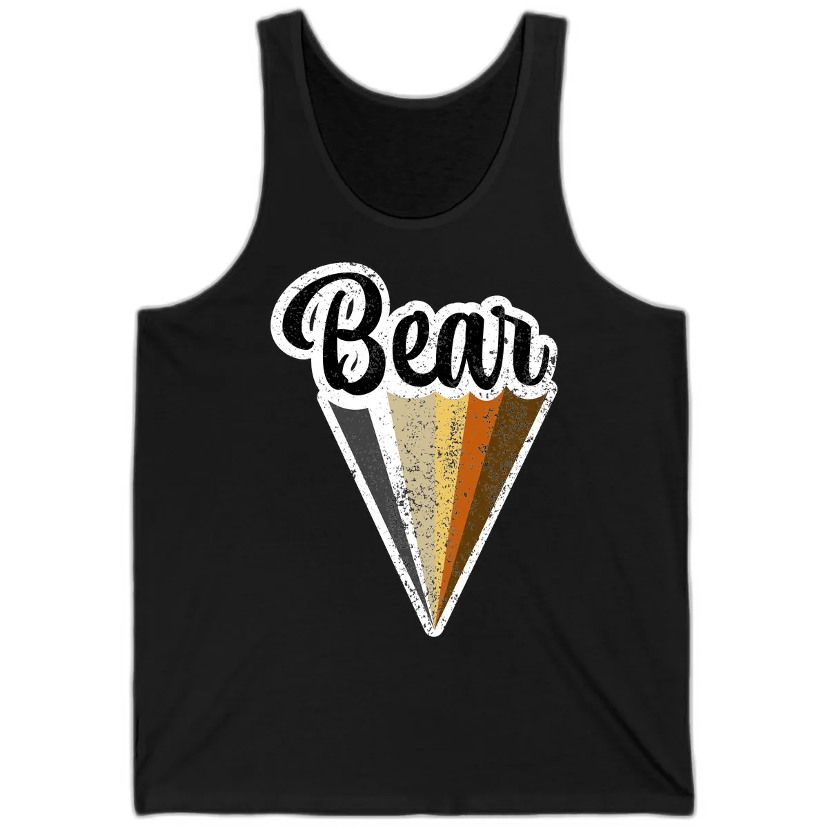 Retro Neapolitan Ice Cream Cone Tank in Black