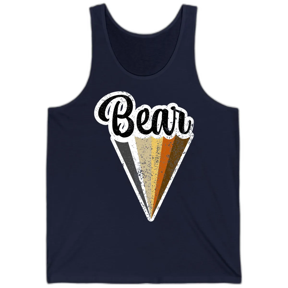 Retro Neapolitan Ice Cream Cone Tank in Navy