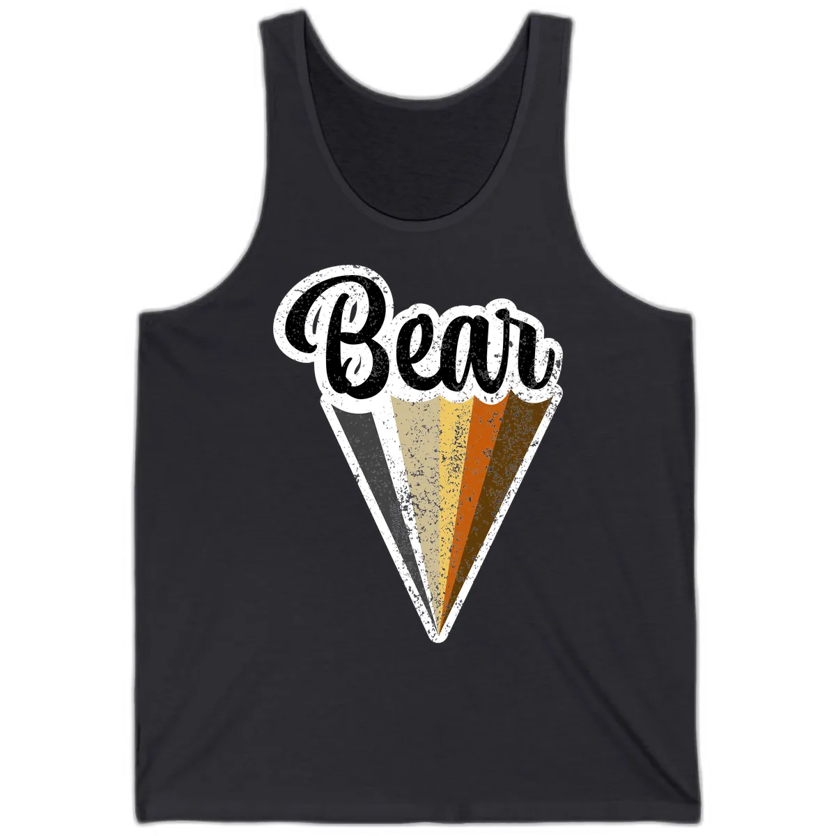 Retro Neapolitan Ice Cream Cone Tank in Dark Grey