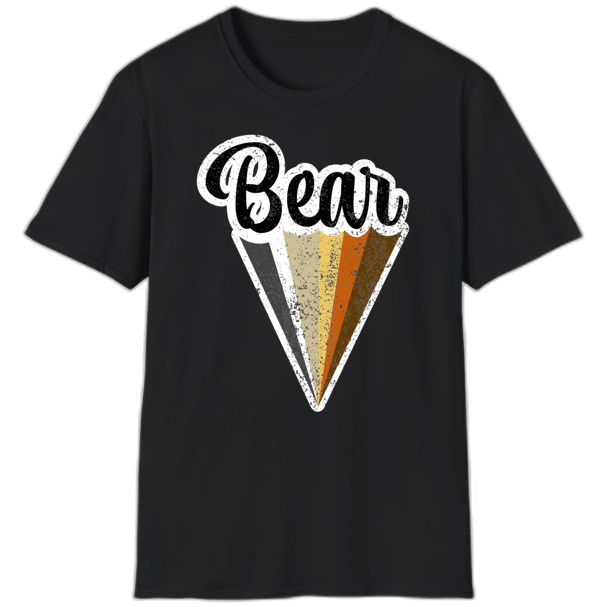 Retro Neapolitan Ice Cream Cone T-Shirt in Black