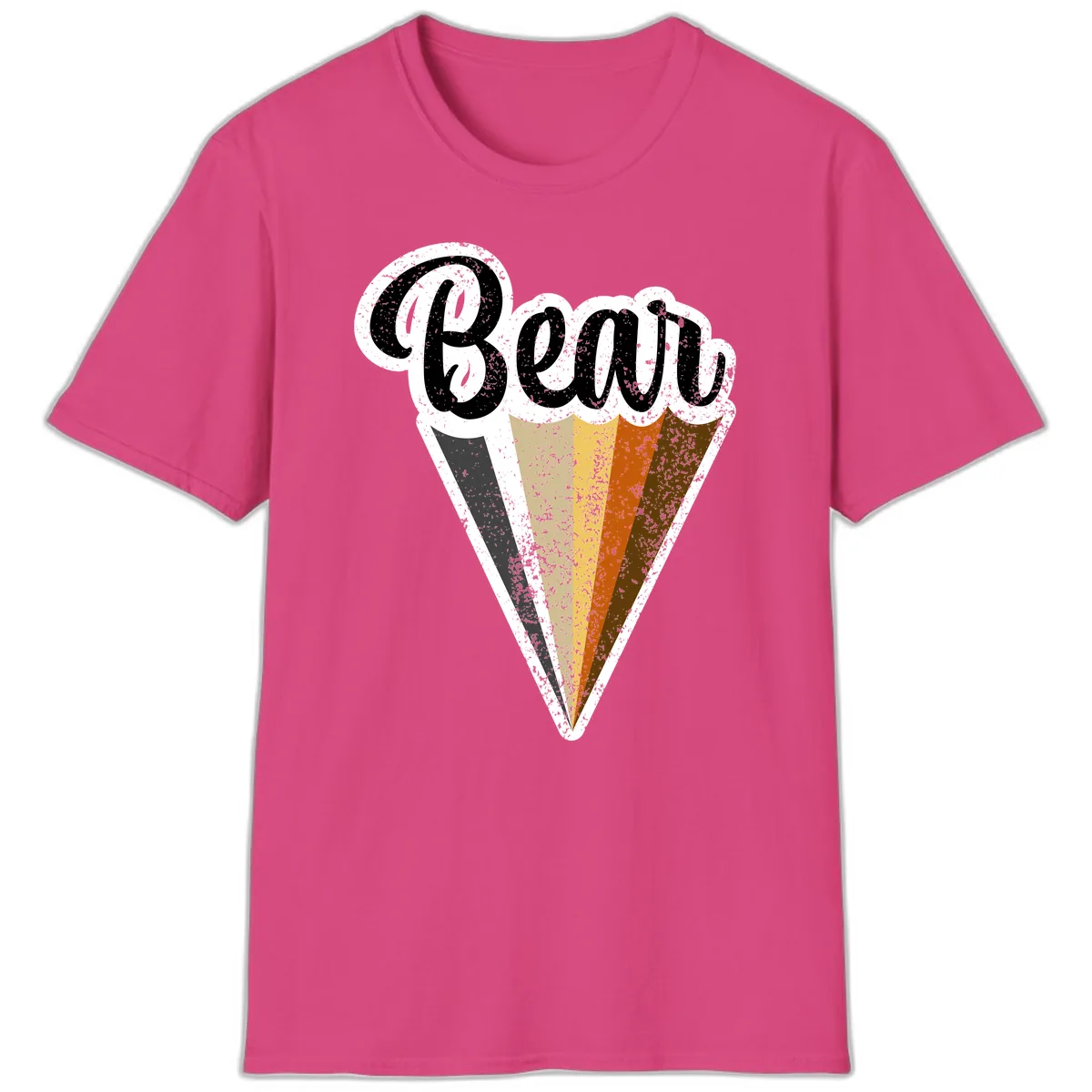 Retro Neapolitan Ice Cream Cone T-Shirt in Heliconia
