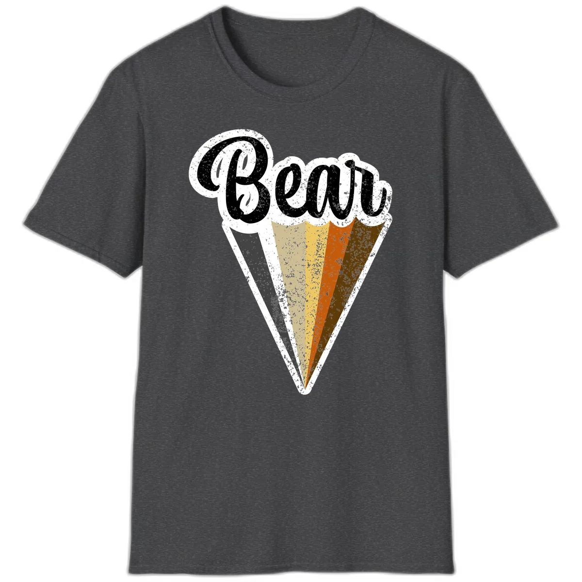 Retro Neapolitan Ice Cream Cone T-Shirt in Dark Heather