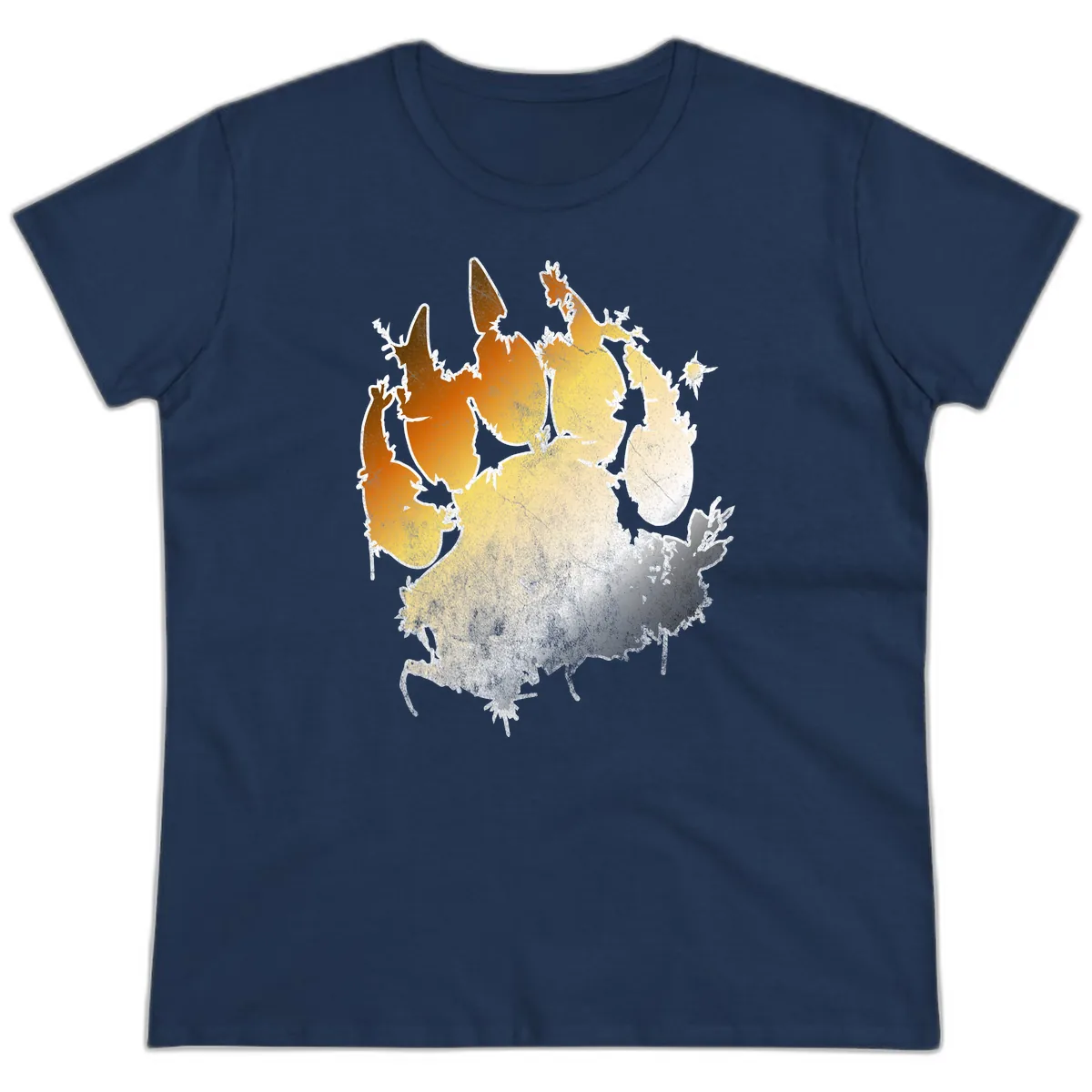 Russia Heat Map Gradient Ladies Tee in Navy