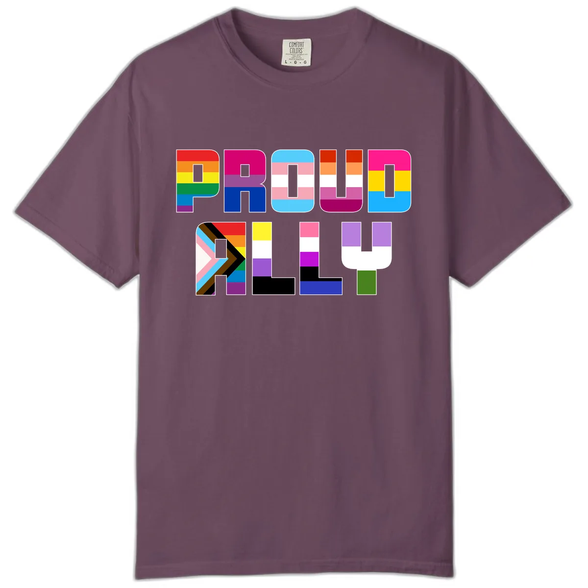 Pride Flag Letters Alphabet Design Comfort Color in Berry