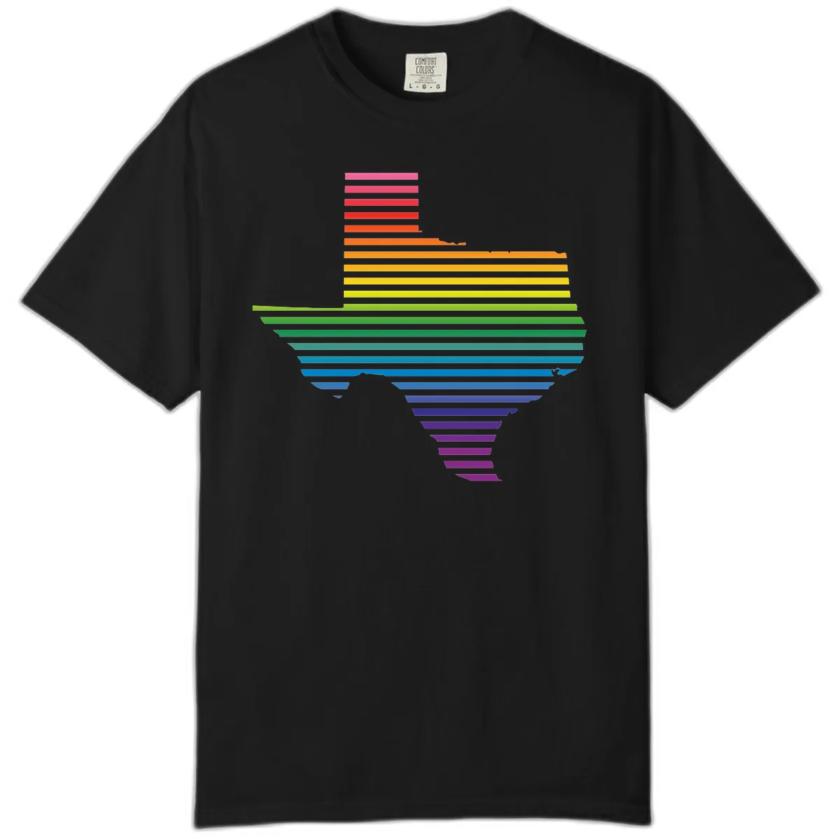 Rainbow Pride Flag Spectrum Comfort Color in Black