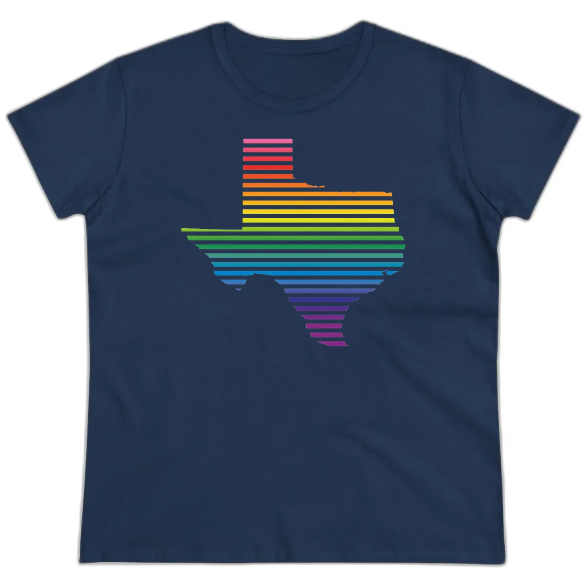 Rainbow Pride Flag Spectrum Ladies Tee in Navy