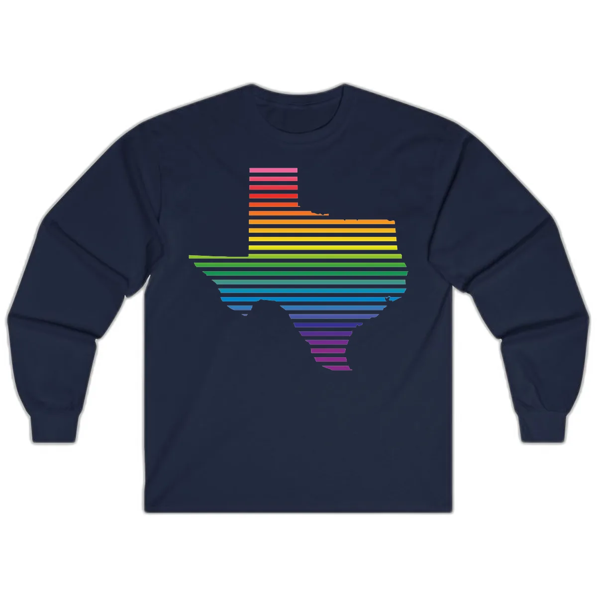 Rainbow Pride Flag Spectrum Long Sleeve in Navy