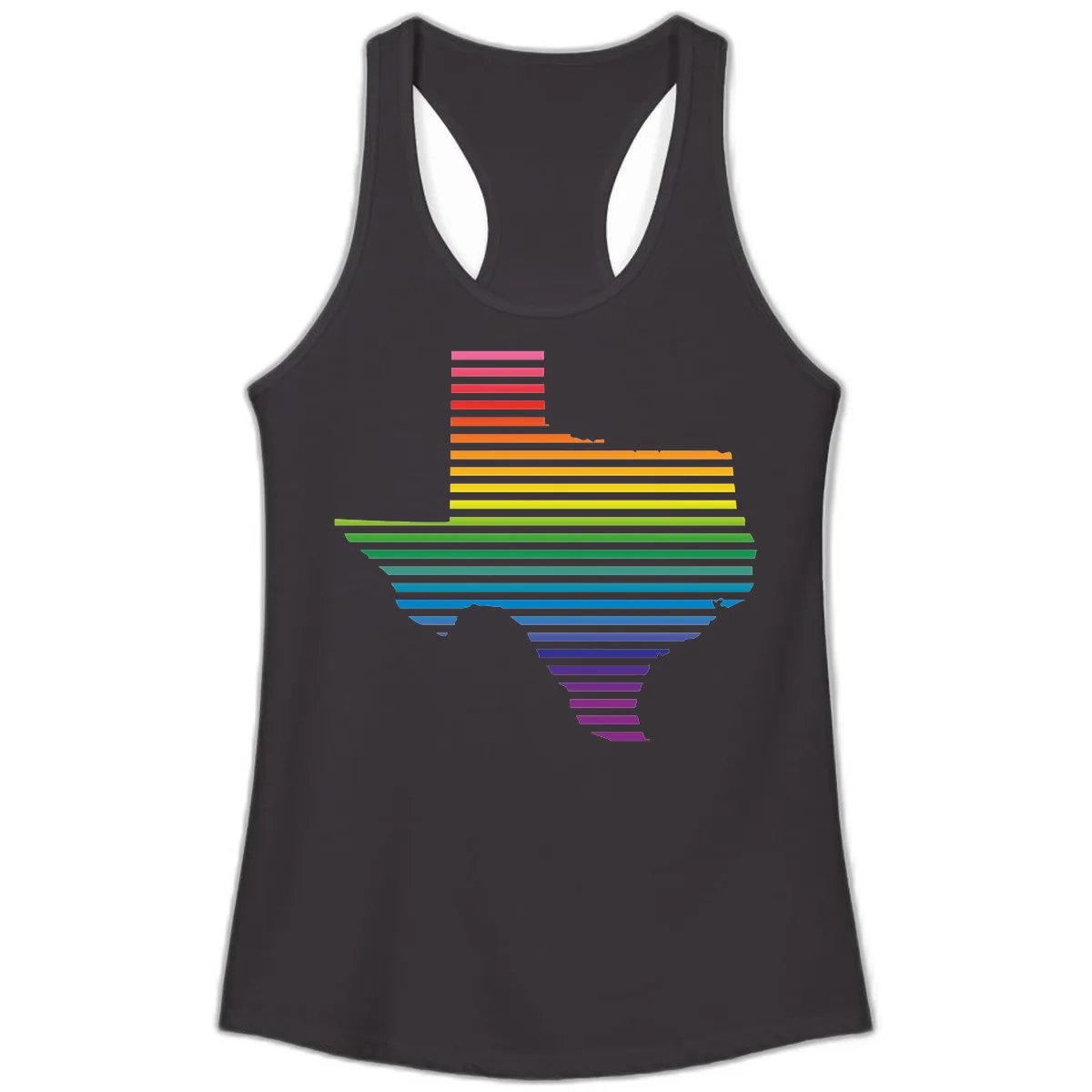 Rainbow Pride Flag Spectrum Ladies Tank in Black