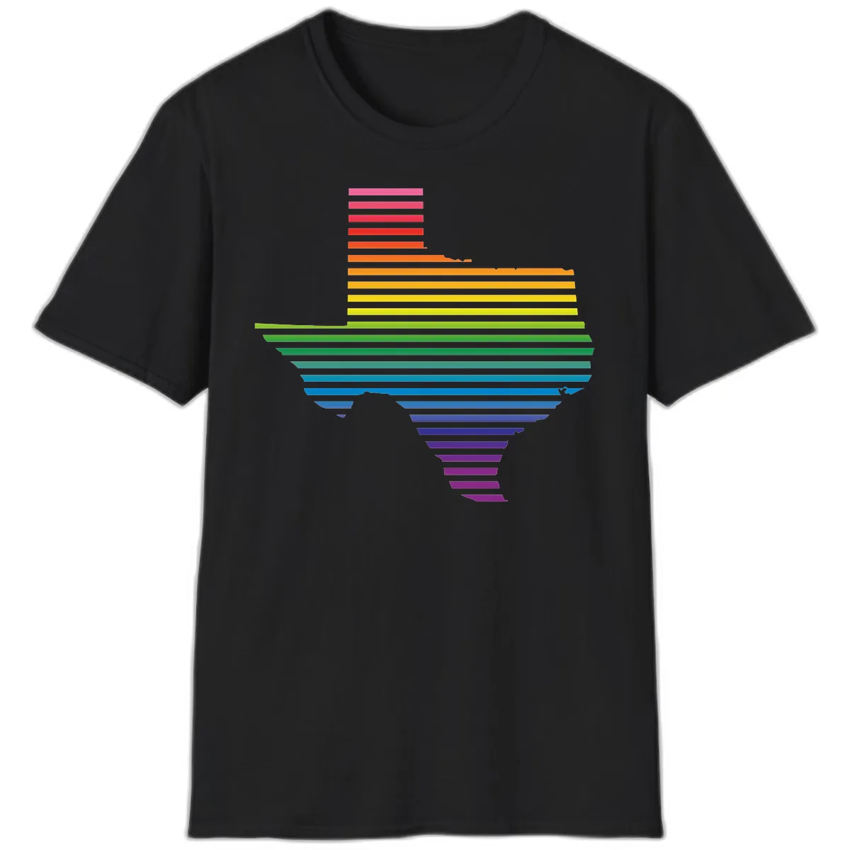 Rainbow Pride Flag Spectrum T-Shirt in Black