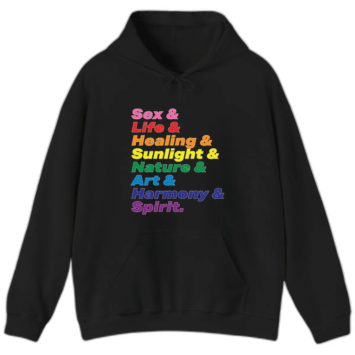 Sex Life Healing Sunlight Nature Art Harmony Spirit Hoodie in Black