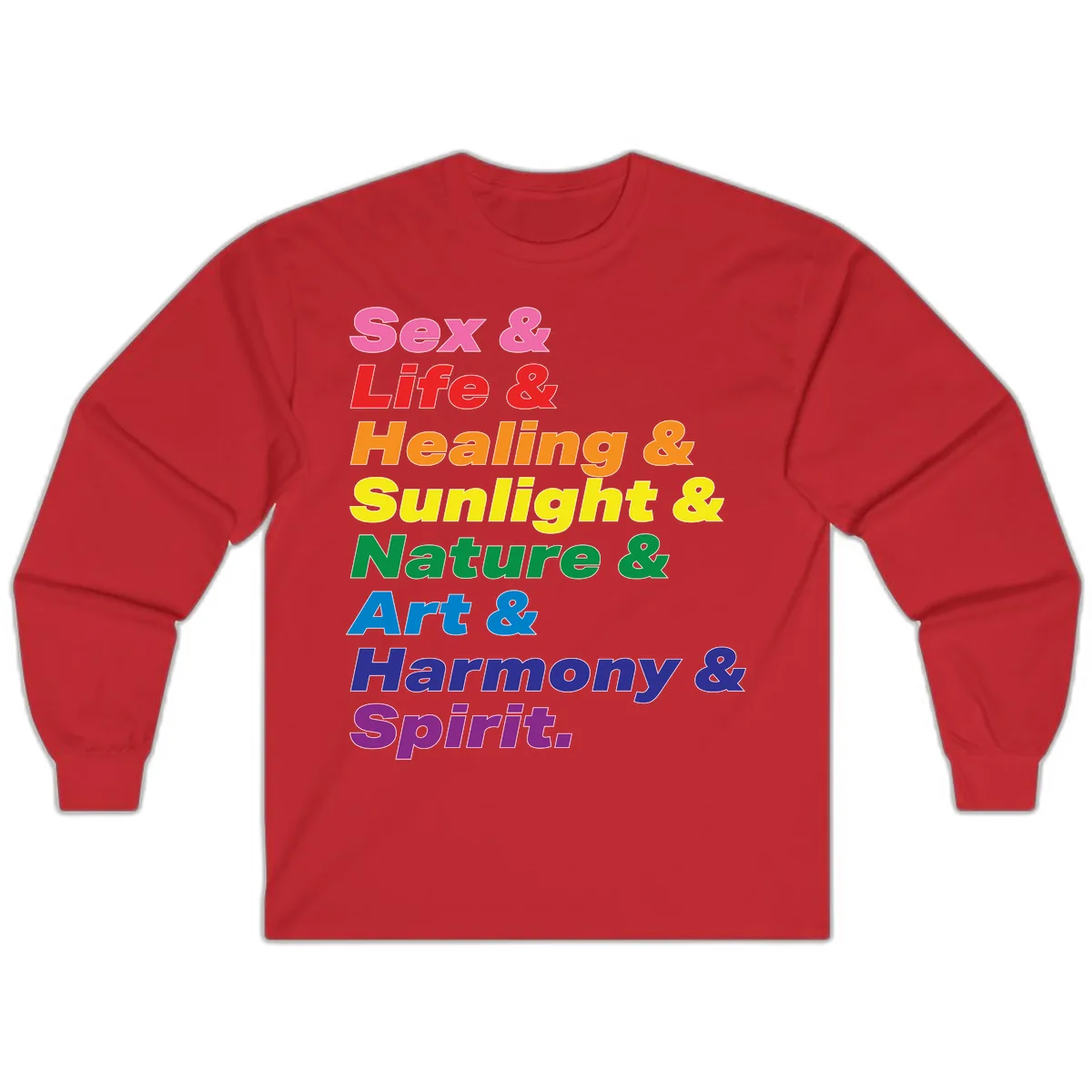 Sex Life Healing Sunlight Nature Art Harmony Spirit Long Sleeve in Red