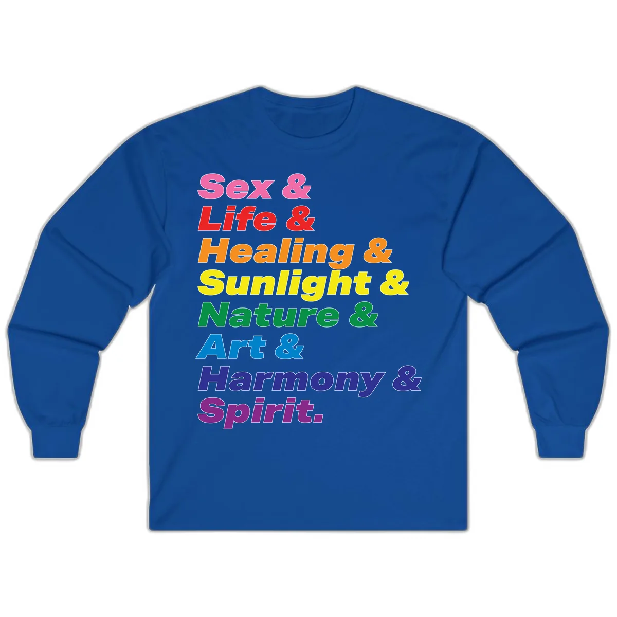 Sex Life Healing Sunlight Nature Art Harmony Spirit Long Sleeve in Royal