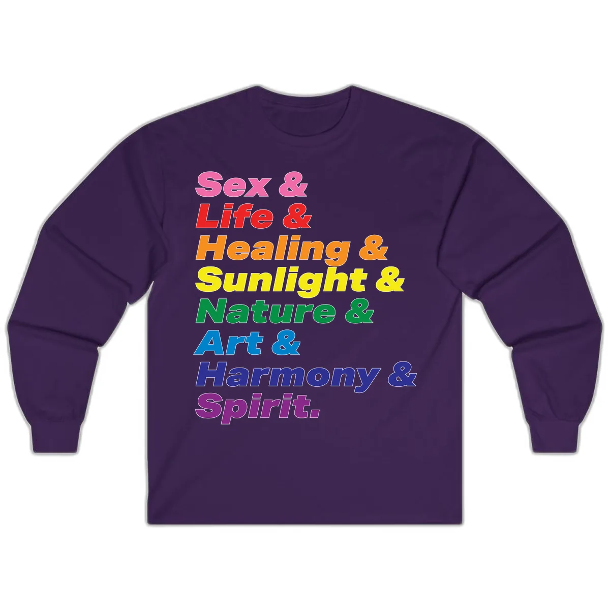 Sex Life Healing Sunlight Nature Art Harmony Spirit Long Sleeve in Purple