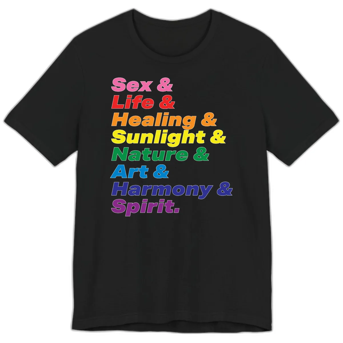 Sex Life Healing Sunlight Nature Art Harmony Spirit Premium T-Shirt in Black