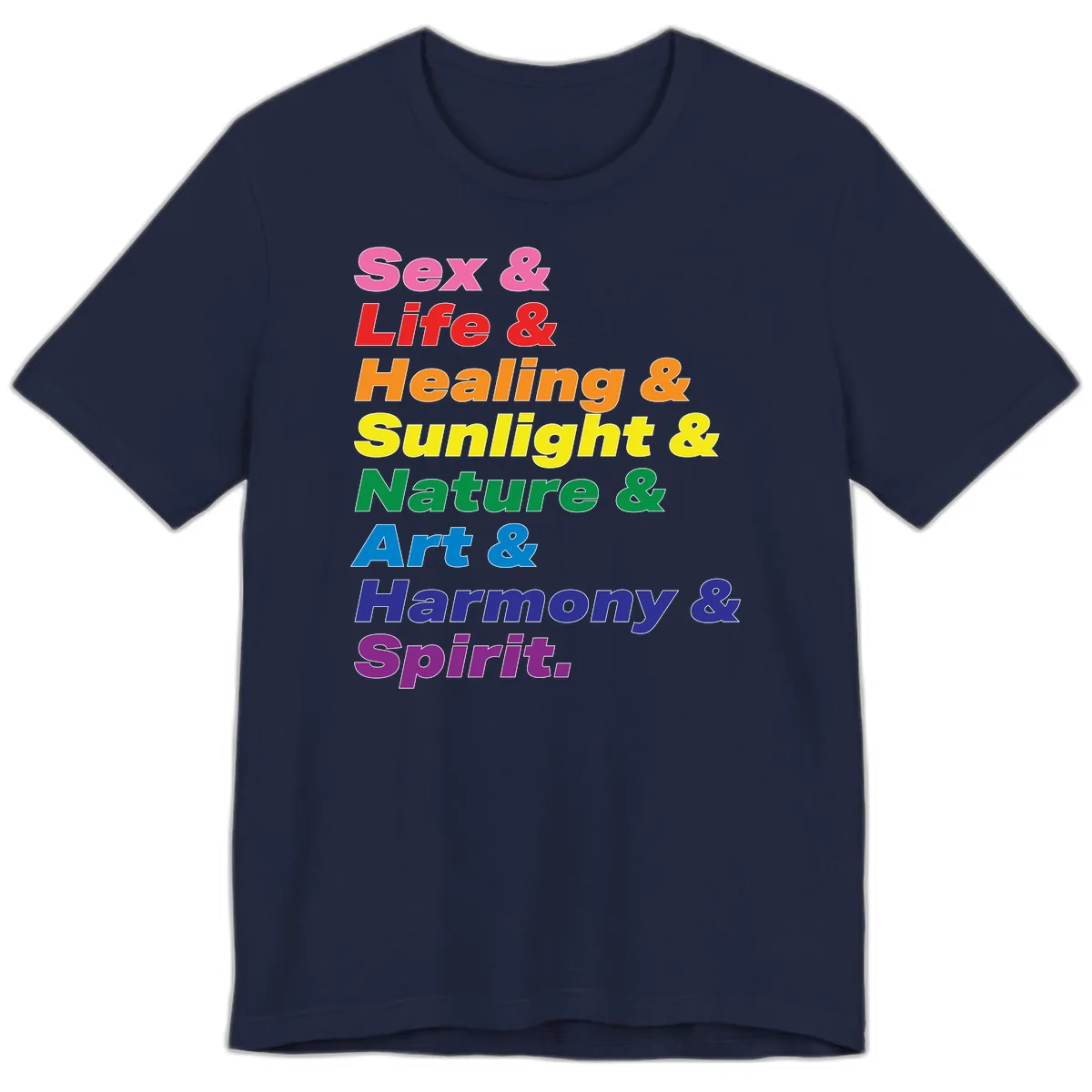 Sex Life Healing Sunlight Nature Art Harmony Spirit Premium T-Shirt in Navy
