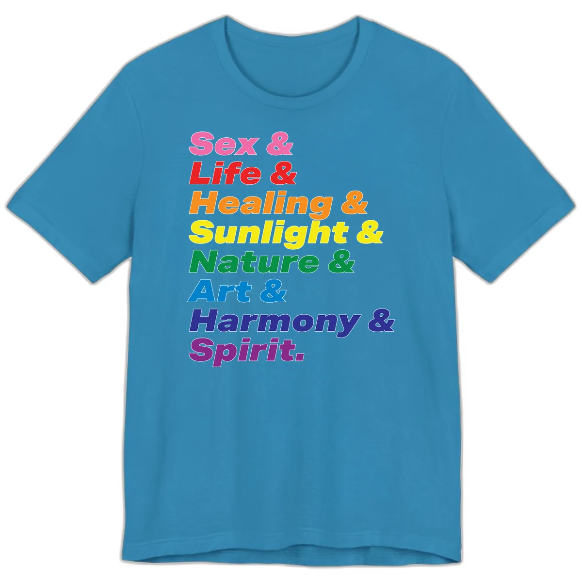 Sex Life Healing Sunlight Nature Art Harmony Spirit Premium T-Shirt in Aqua